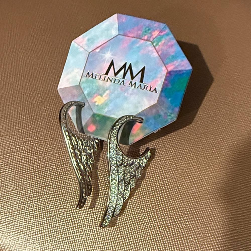 Melinda Maria Silver Angel Wing Earrings